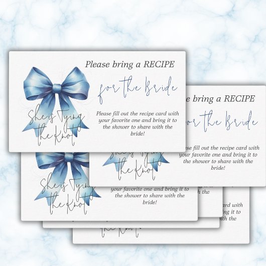 Het Knot Blue Bow Vrijgezellenfeest Game Recept bi Informatiekaartje