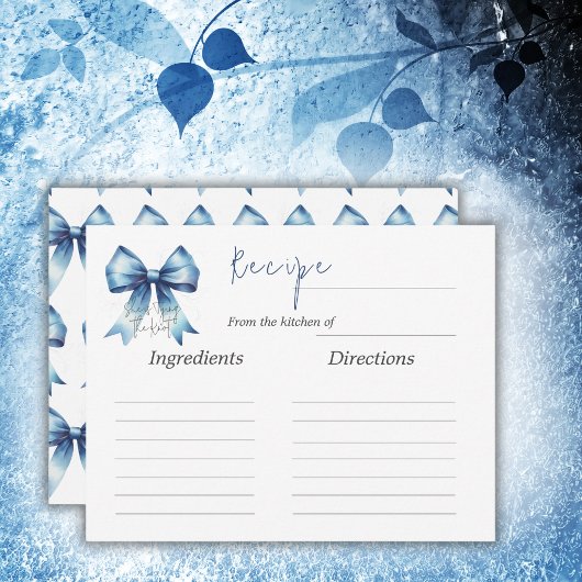 Het Knot Blue Bow Vrijgezellenfeest Game Recept bi Notitiekaartje