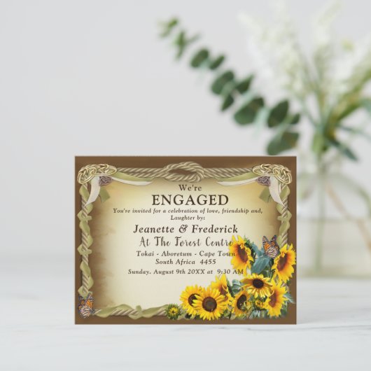 Het Knot Celebration Verloving koppelen Uitnodiging Briefkaart (Staand voorkant)