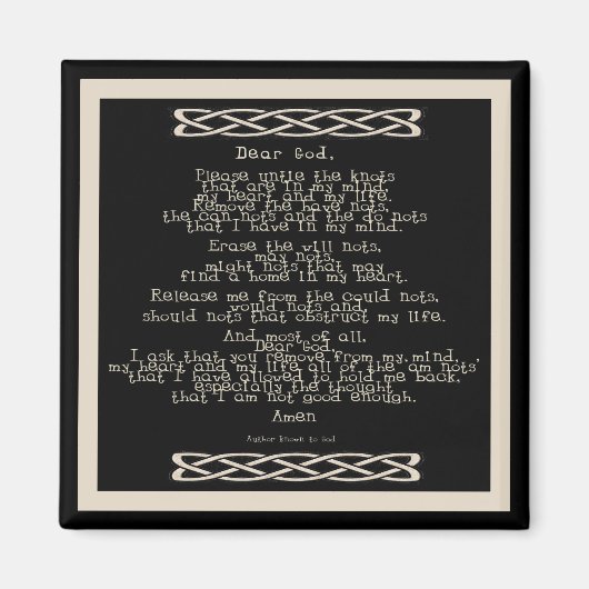 Het Knots Gebed Magneet (Voorkant)