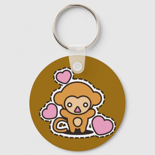 Het knuffelspelgoed van de aap sleutelhanger (Voorkant)