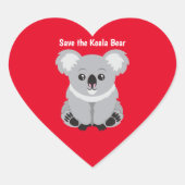 Het Koala-Beer redden Hart Sticker (Voorkant)