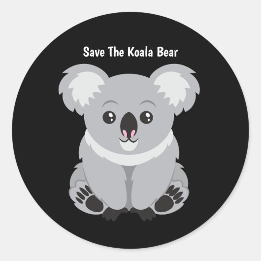 Het Koala-Beer redden Ronde Sticker (Voorkant)
