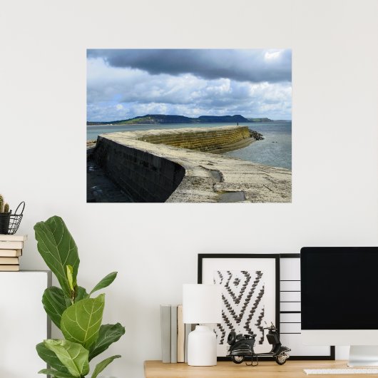 Het kobalme Lyme Regis Poster (Thuiskantoor)
