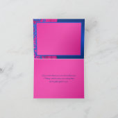 Het kobalt en het Fuchsiakleurig Damast danken u Bedankkaart (Binnen)