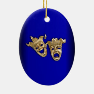 Het Kobalt van de Maskers van het Theater van de Keramisch Ornament