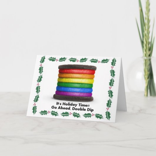 HET KOEKJE VAN DE REGENBOOG VAN DE TROTS LGBT VOOR FEESTDAGEN KAART (Voorkant)