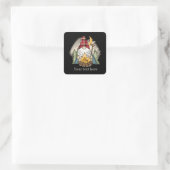 het koele camping gnome voegt tekst toe vierkante sticker (Tas)