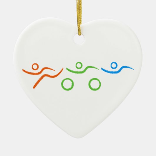 Het koele en unieke ontwerp van Triathlon Keramisch Ornament (Voorkant)