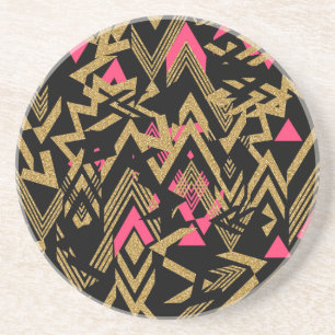 Het koele trendy fauxgoud schittert geometrisch zandsteen onderzetter