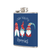 Het koelen met mijn Gnomies Funny Modern Holiday B Heupfles (Links)