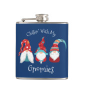 Het koelen met mijn Gnomies Funny Modern Holiday B Heupfles (Voorkant)