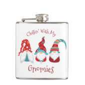 Het koelen met mijn Gnomies Modern Funny Cute Holi Heupfles (Voorkant)