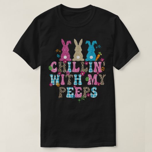 Het koelen met mijn Peeps Bunny Rabbit Leopard T-shirt (Design voorkant)