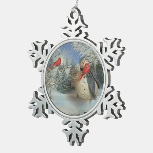 Het koelen met vrienden tin sneeuwvlok ornament (Rechts)