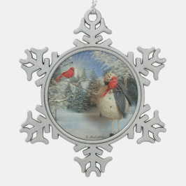 Het koelen met vrienden tin sneeuwvlok ornament
