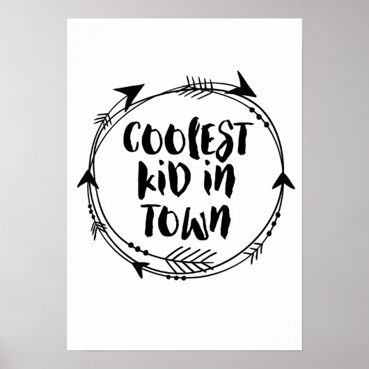 Het koelste Kind in de stad drukt zwart-wit decor  Poster (Voorkant)