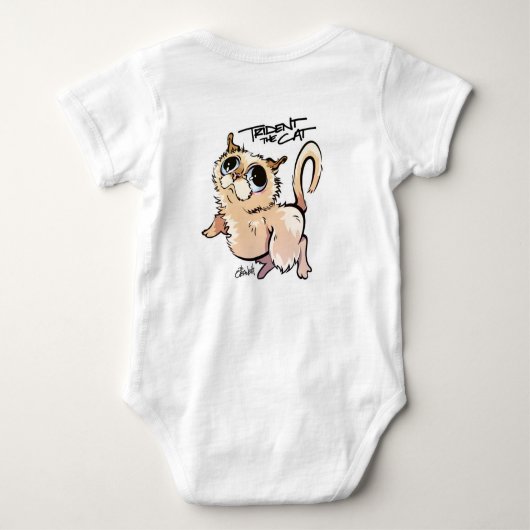 Het koffertje Cat Unisex Baby Jumpsuit Romper (Achterkant)