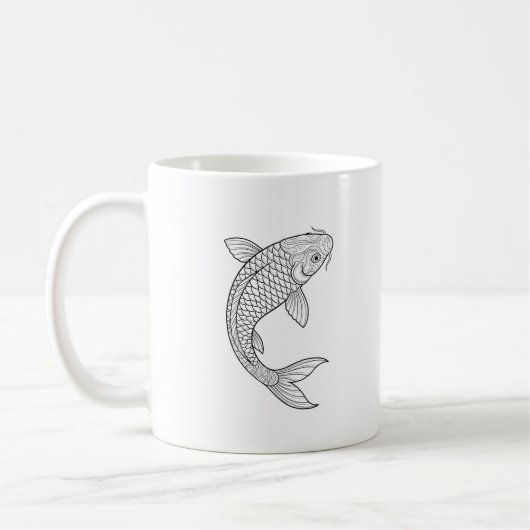Het Koi-blad Koffiemok (Links)