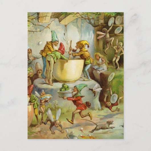 Het koken in de Keuken van de Gnoom Briefkaart (Voorkant)