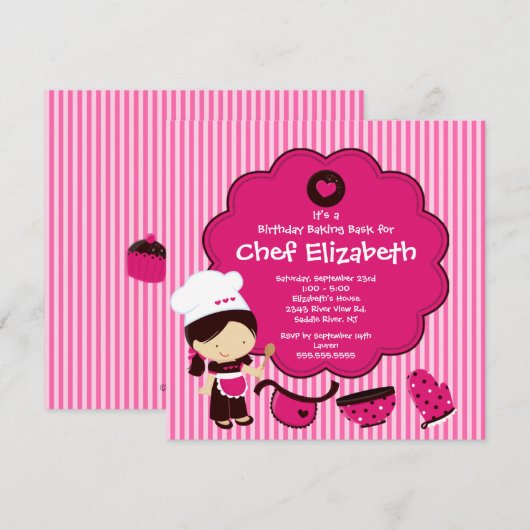 Het koken nodigt de uitnodigingen van de Partij va (Voorkant / Achterkant)