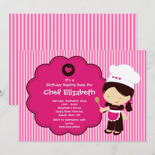 Het koken nodigt de uitnodigingen van de Partij va (Voorkant / Achterkant)