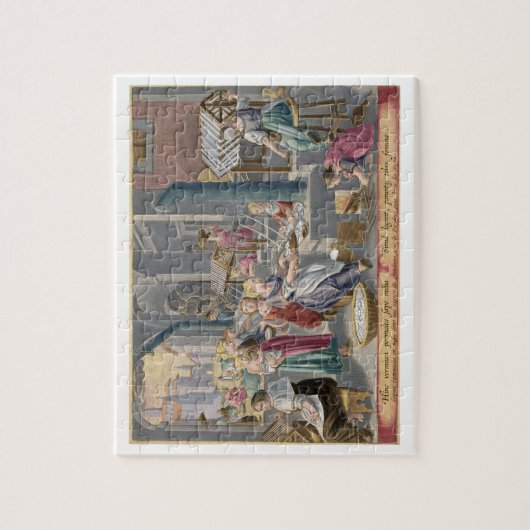 Het koken van de cocons om de chrysaliden te verni legpuzzel (Verticaal)