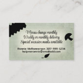 Het koken van een vegetarische groente-lasagnevoed visitekaartje (Achterkant)