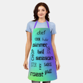 Het koken woorden Kleurrijk Schort