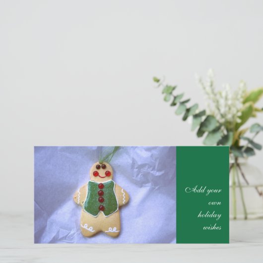 Het Kokende Ornament Photocard van de peperkoek Feestdagenkaart (Staand voorkant)