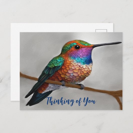 Het kolibrie schilderij van Allen Briefkaart (Voorkant / Achterkant)