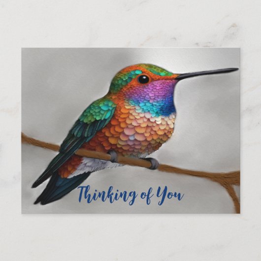 Het kolibrie schilderij van Allen Briefkaart (Voorkant)