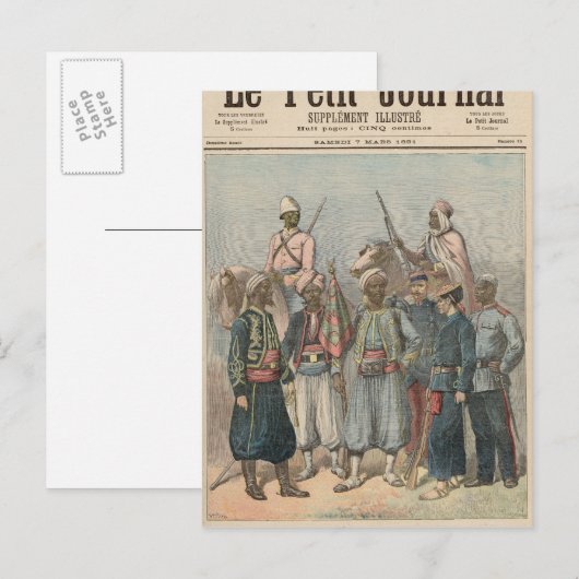 Het koloniale leger briefkaart (Voorkant / Achterkant)