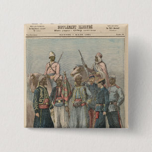 Het koloniale leger vierkante button 5,1 cm