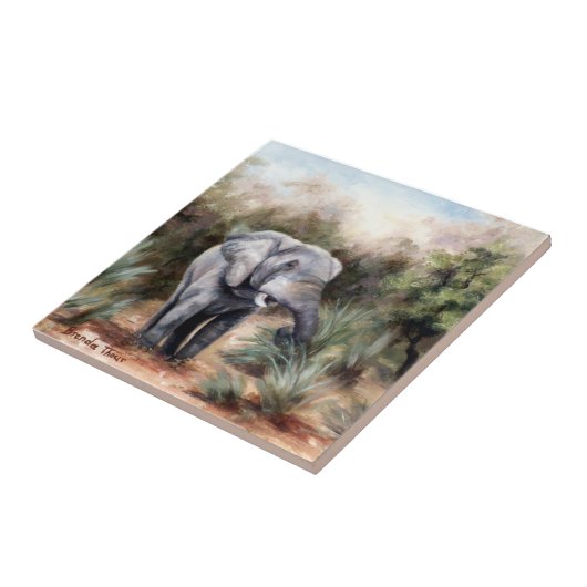 Het komen door olifantentegel tegeltje (Zijkant)