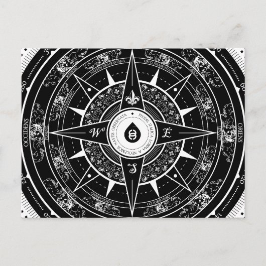 Het kompas nam - (Zwart) Briefkaart toe (Voorkant)