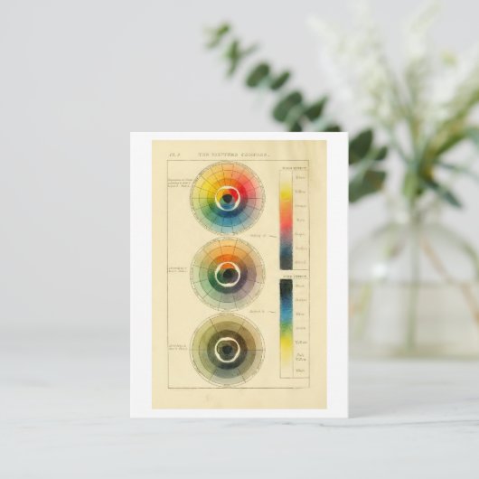 "Het Kompas van de schilder" Kleur Wiel Briefkaart (Staand voorkant)