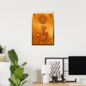 Het komt eraan! AZTEC 3D Native American Motif Poster (Thuiskantoor)