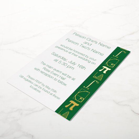 Het komt neer op een groene Folie uitnodiging (Gedraaid)