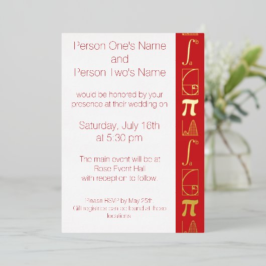 Het komt samen in Cherry Folie Invitation Folie Uitnodiging (Staand Voorkant)