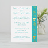 Het komt samen in Turquoise Folie Invitation Uitnodiging (Staand Voorkant)