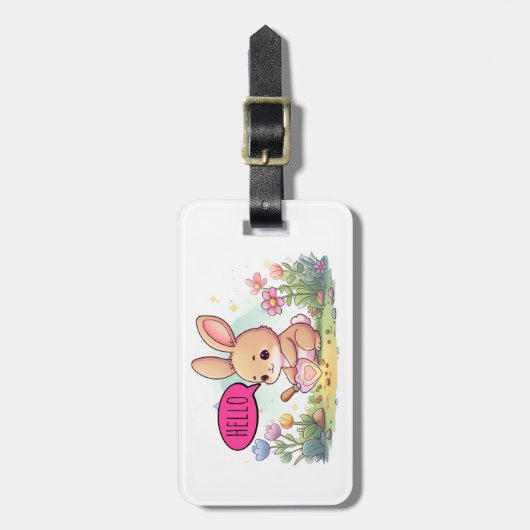 Het konijn bagagelabel (Voorkant verticaal)