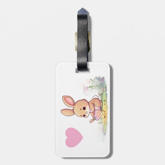 Het konijn bagagelabel (Achterkant verticaal)