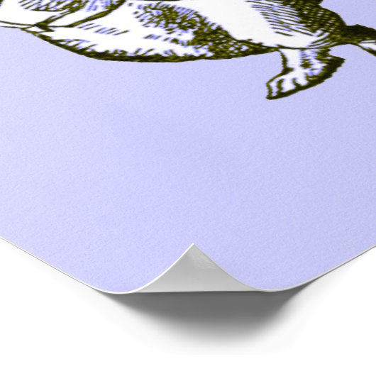 Het konijn, de Hatter en Alice in het Blauwe Poste Poster (Hoek)