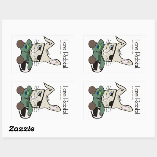 Het konijn. Een helikopterpiloot. Rechthoekige Sticker (Vel)