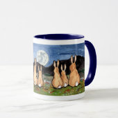 "Het konijn in de maan" Rabbit Family Coffee Mok (Voorkant rechts)