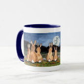 "Het konijn in de maan" Rabbit Family Coffee Mok (Voorkant links)