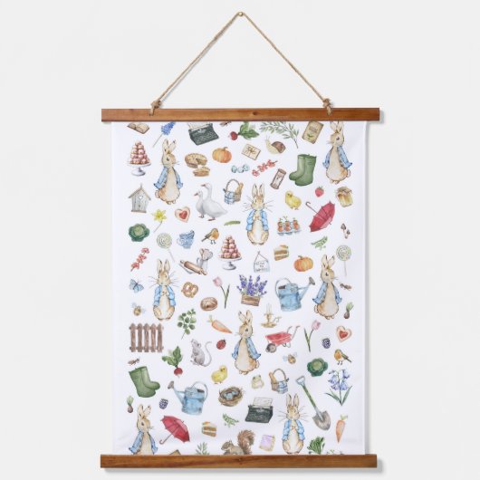 Het konijn Peter Hangend Wandkleed (Voorkant)