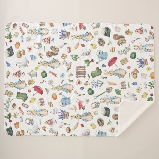 Het konijn Peter Sherpa Deken (Voorkant (horizontaal))