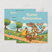 Het Konijn Stoelt Eieren | Grappige Paaseierenjach Kaart (Voorkant / Achterkant)